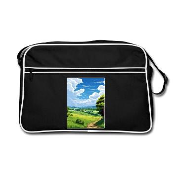 Dorset Aonb Travel Poster Souvenir Postcard Paint - Retro Bag - black/white - Front