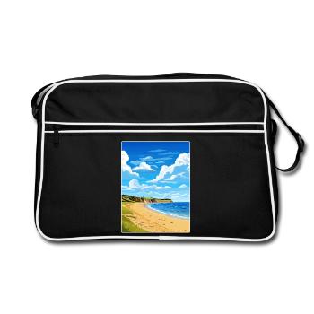 Dorset Aonb Travel Poster Souvenir Postcard Paint - Retro Bag - black/white - Front