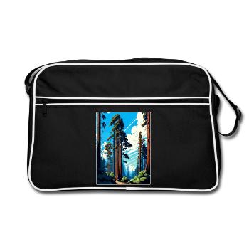 Parc national de Redwood en Californie Affiche de voyage WPA - Sac Retro - noir/blanc - Devant