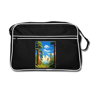 Parc national de Redwood en Californie Affiche de voyage WPA - Sac Retro - noir/blanc - Devant