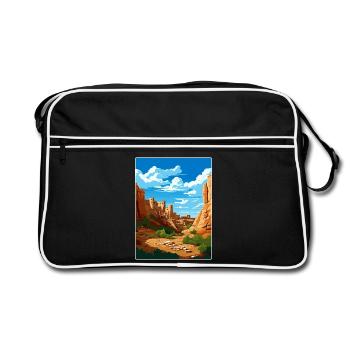Mesa Verde National Park Colorado Travel Poster - Retro Bag - black/white - Front