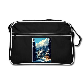 Megève Ski Les Arcs Ski Voyage Poster Souvenir - Sac Retro - noir/blanc - Devant