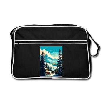 Megève Ski Les Arcs Ski Voyage Poster Souvenir - Sac Retro - noir/blanc - Devant