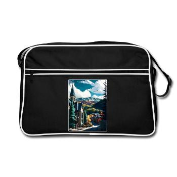 Vail Ski Resort Colorado Reiseposter Souvenir - Retro Tasche - Schwarz/Weiß - Vorne