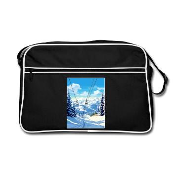 Vail Ski Resort Skifahren Reise Poster Souvenir WPA - Retro Tasche - Schwarz/Weiß - Vorne
