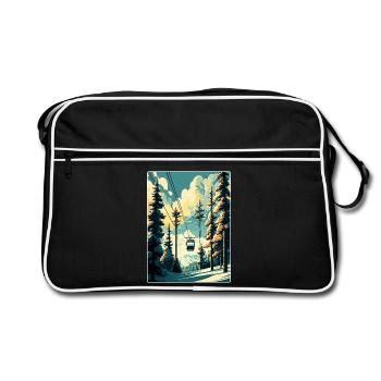 Vail Ski Resort Skifahren Reise Poster Souvenir WPA - Retro Tasche - Schwarz/Weiß - Vorne