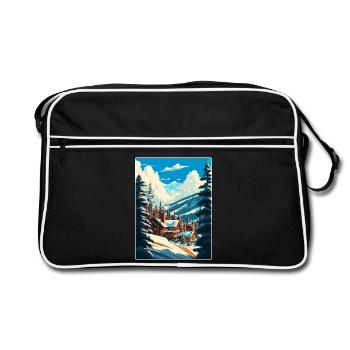 Vail Ski Resort Skifahren Reise Poster Souvenir WPA - Retro Tasche - Schwarz/Weiß - Vorne