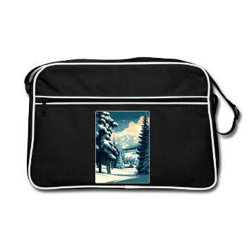 Kitzbühel Ski Autriche Affiche de voyage souvenir WPA - Sac Retro - noir/blanc - Devant