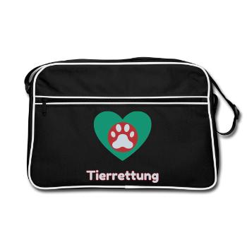 Tierrettung - Retro Tasche - Schwarz/Weiß - Vorne