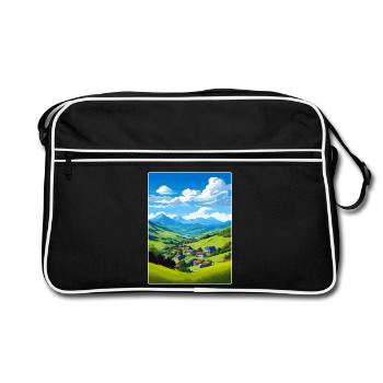 La Savoie France Affiche de voyage Peinture Souvenir WPA - Sac Retro - noir/blanc - Devant