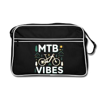 Illustration de vibrations de vélo de montagne - Sac Retro - noir/blanc - Devant