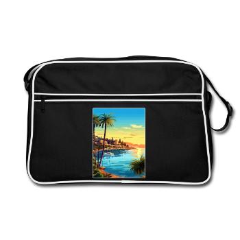 French Riviera France Travel Poster Souvenir WPA - Retro Bag - black/white - Front
