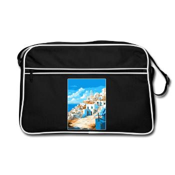 Karpathos Grèce Affiche de voyage Peinture Souvenir WPA - Sac Retro - noir/blanc - Devant