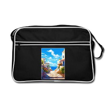 Héraklion Grèce Affiche de voyage Peinture Souvenir WPA - Sac Retro - noir/blanc - Devant