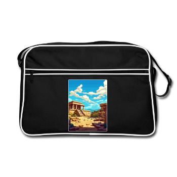 Knossos Palace Greece Travel Poster Souvenir WPA - Retro Bag - black/white - Front