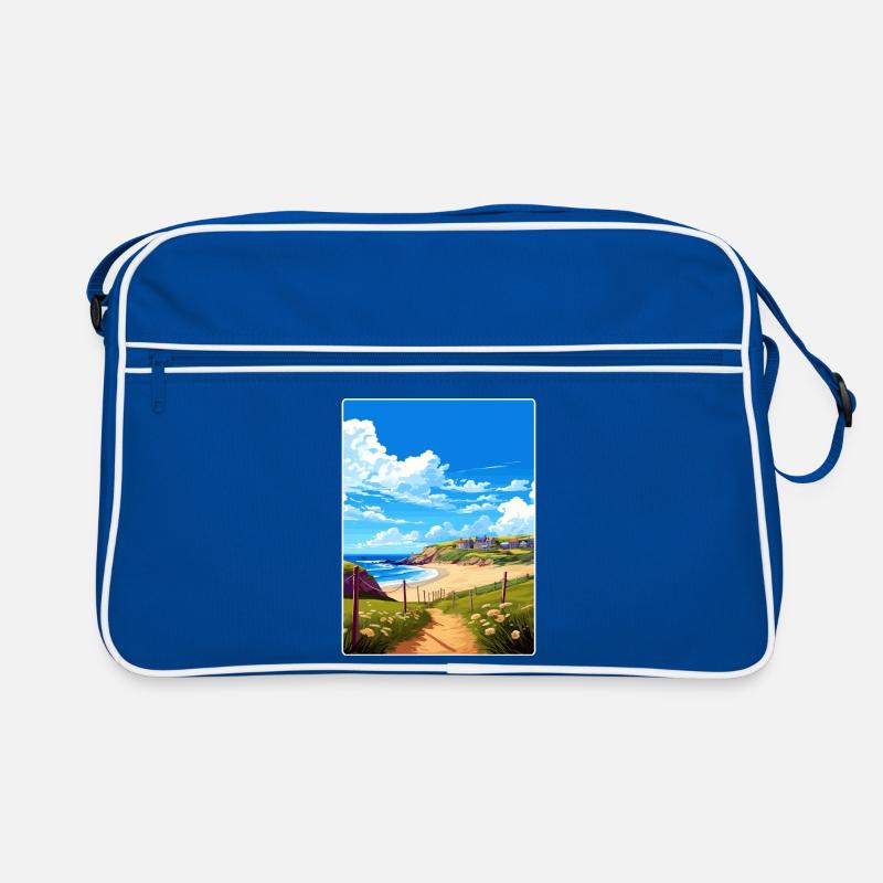 Holywell Bay, Cornouailles, Angleterre, Affiche de voyage Sac Retro