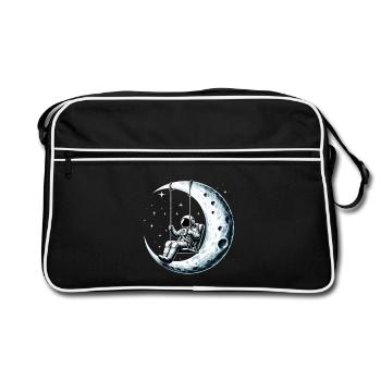 astronaute astronaute astronaute balançoire à bascule lune gesch - Sac Retro - noir/blanc - Devant