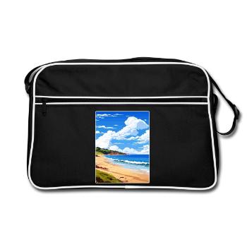 Maenporth Cornwall England Travel Poster Souvenir - Retro Bag - black/white - Front