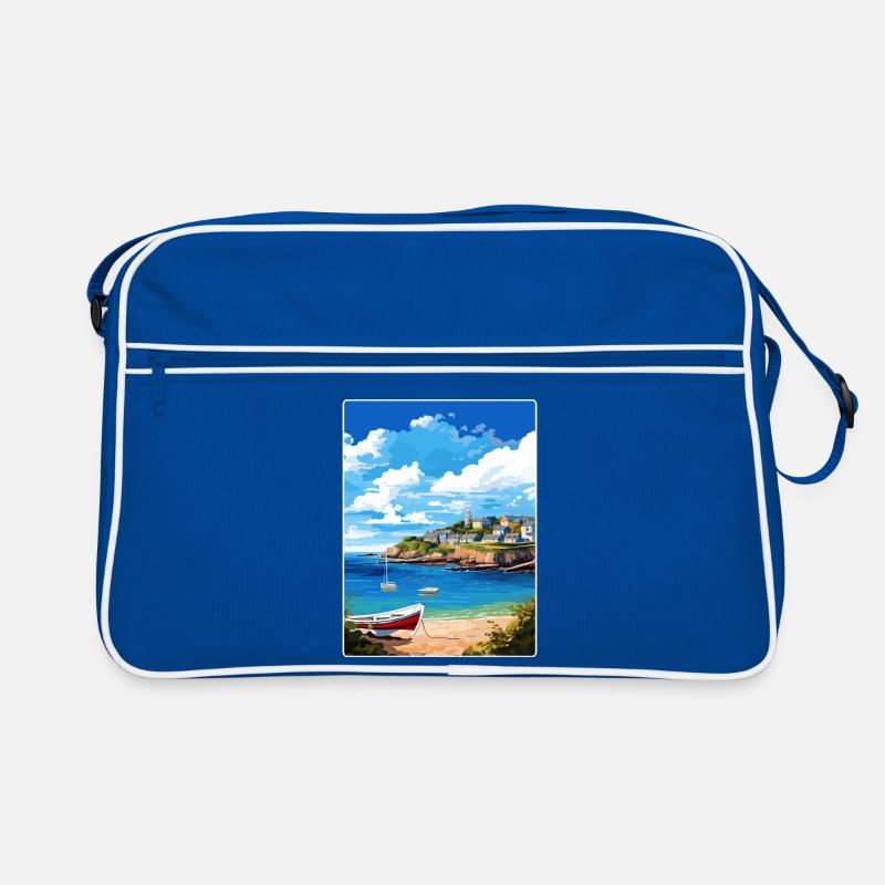 Coverack Cornouailles Angleterre Affiche de voyage souvenir Sac Retro