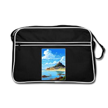 Marazion Cornwall England Travel Poster Souvenir - Retro Bag - black/white - Front