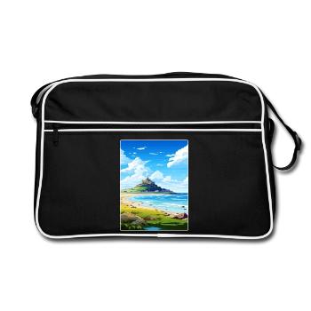 Marazion Cornwall England Travel Poster Souvenir - Retro Bag - black/white - Front