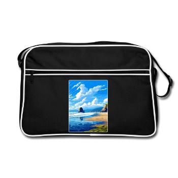 Cannon Beach Oregon Vintage Travel Poster Souvenir - Retro Bag - black/white - Front