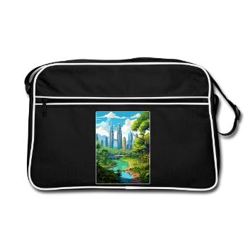 Kuala Lumpur Malaysia Reiseposter Souvenir WPA - Retro Tasche - Schwarz/Weiß - Vorne