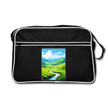 Vietnam Travel Poster Souvenir Postcard Painting - Retro Bag - black/white - Front