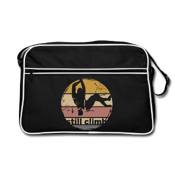 escalade rétro bloc symbole logo icône vintage - Sac Retro - noir/blanc - Devant