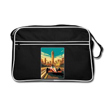Melbourne Circuit Motorsport Rennen Australien Rennen - Retro Tasche - Schwarz/Weiß - Vorne