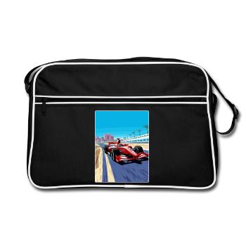 Manama Circuit Motorsport Race Bahrain Travel Card - Retro Tasche - Schwarz/Weiß - Vorne