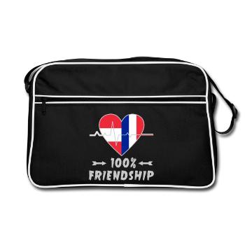 L'Autriche et la France : une amitié à 100 % - Sac Retro - noir/blanc - Devant