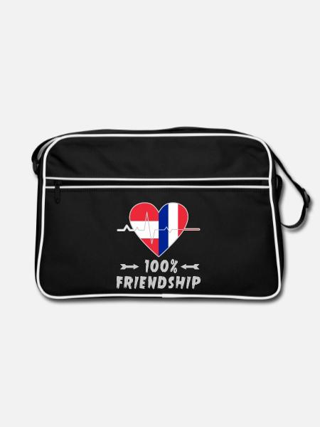 L'Autriche et la France : une amitié à 100 % - Sac Retro - noir/blanc - Devant