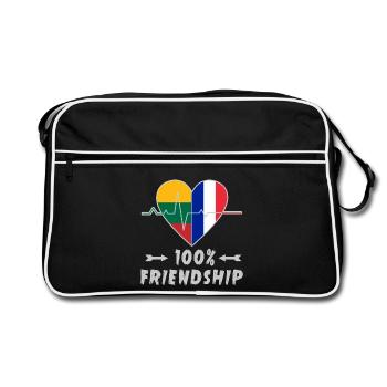 Lithuania and France 100% friendship - Retro Bag - black/white - Front
