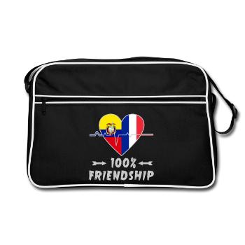 Ecuador and France 100% friendship - Retro Bag - black/white - Front
