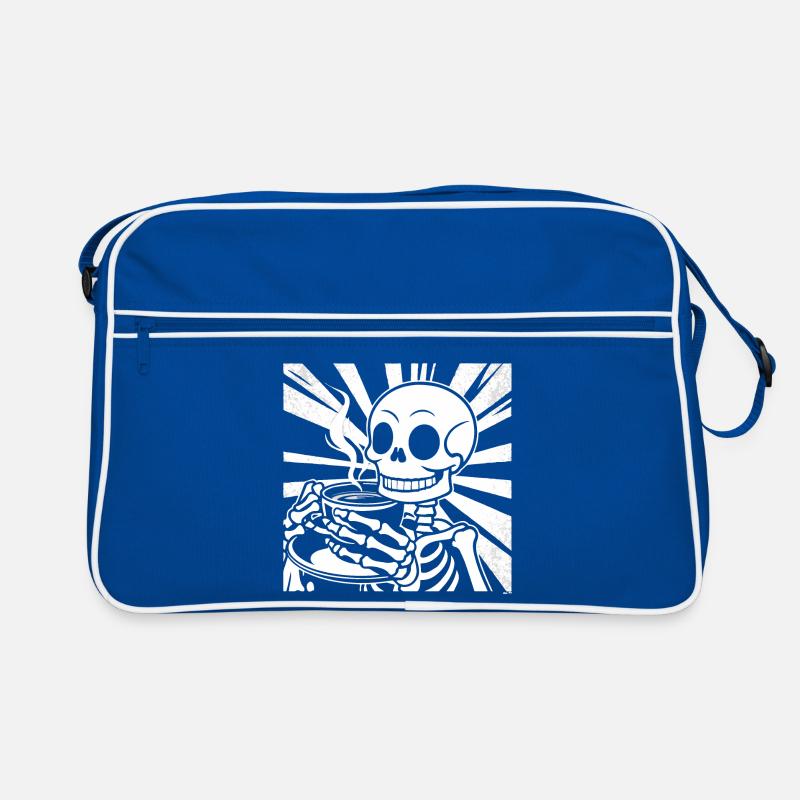 Skeleton drinking coffee Retro Bag