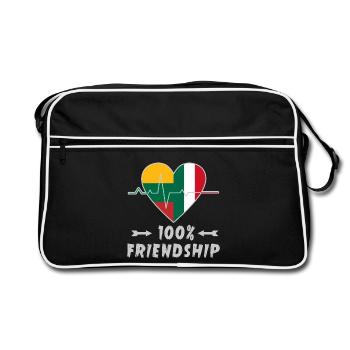 Lithuania and Italy 100% friendship - Retro Bag - black/white - Front