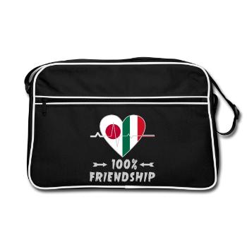 Le Japon et l'Italie : une amitié à 100 % - Sac Retro - noir/blanc - Devant