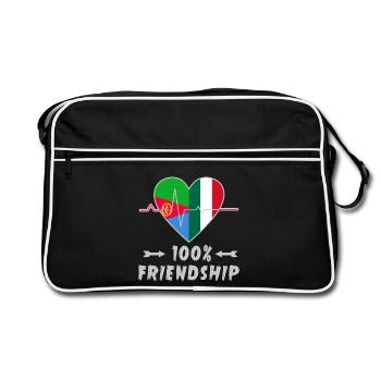 L'Érythrée et l'Italie : amitié à 100 % - Sac Retro - noir/blanc - Devant