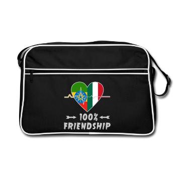 L'Éthiopie et l'Italie : amitié à 100 % - Sac Retro - noir/blanc - Devant