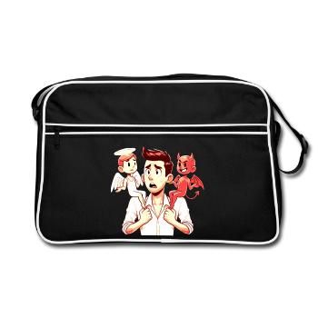Torn the voice of conscience - Retro Bag - black/white - Front
