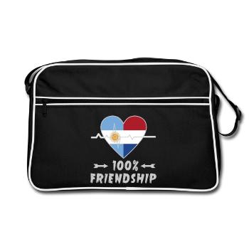 L'Argentine et les Pays-Bas : amitié à 100 % - Sac Retro - noir/blanc - Devant