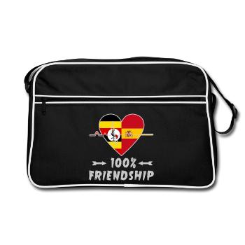 Uganda and Spain 100% friendship - Retro Bag - black/white - Front