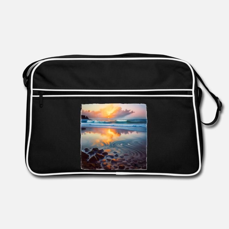 Plage Cailloux - Sac Retro - noir/blanc