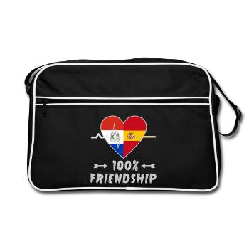 L'amitié entre le Paraguay et l'Espagne - Sac Retro - noir/blanc - Devant