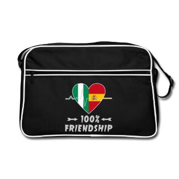 L'amitié entre le Nigeria et l'Espagne - Sac Retro - noir/blanc - Devant