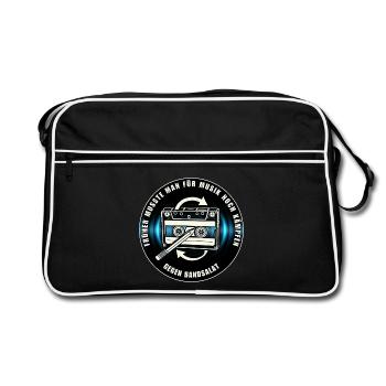 Retro Music Design : lutter contre la salade de cassettes - Sac Retro - noir/blanc - Devant