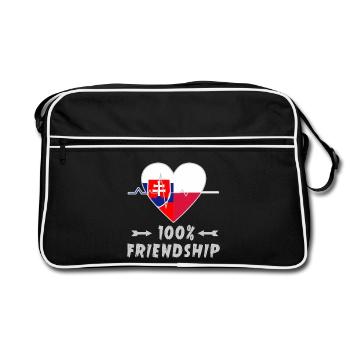 La Slovaquie et la Pologne : amitié à 100 % - Sac Retro - noir/blanc - Devant