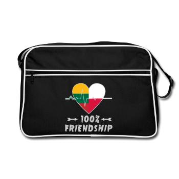 100 % amitié entre la Lituanie et la Pologne - Sac Retro - noir/blanc - Devant