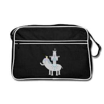 elephant and castle l no text - Retro Bag - black/white - Front